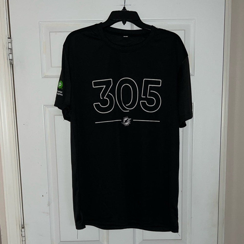 Miami Dolphins Black Graphic Sweat Wicking Shirt